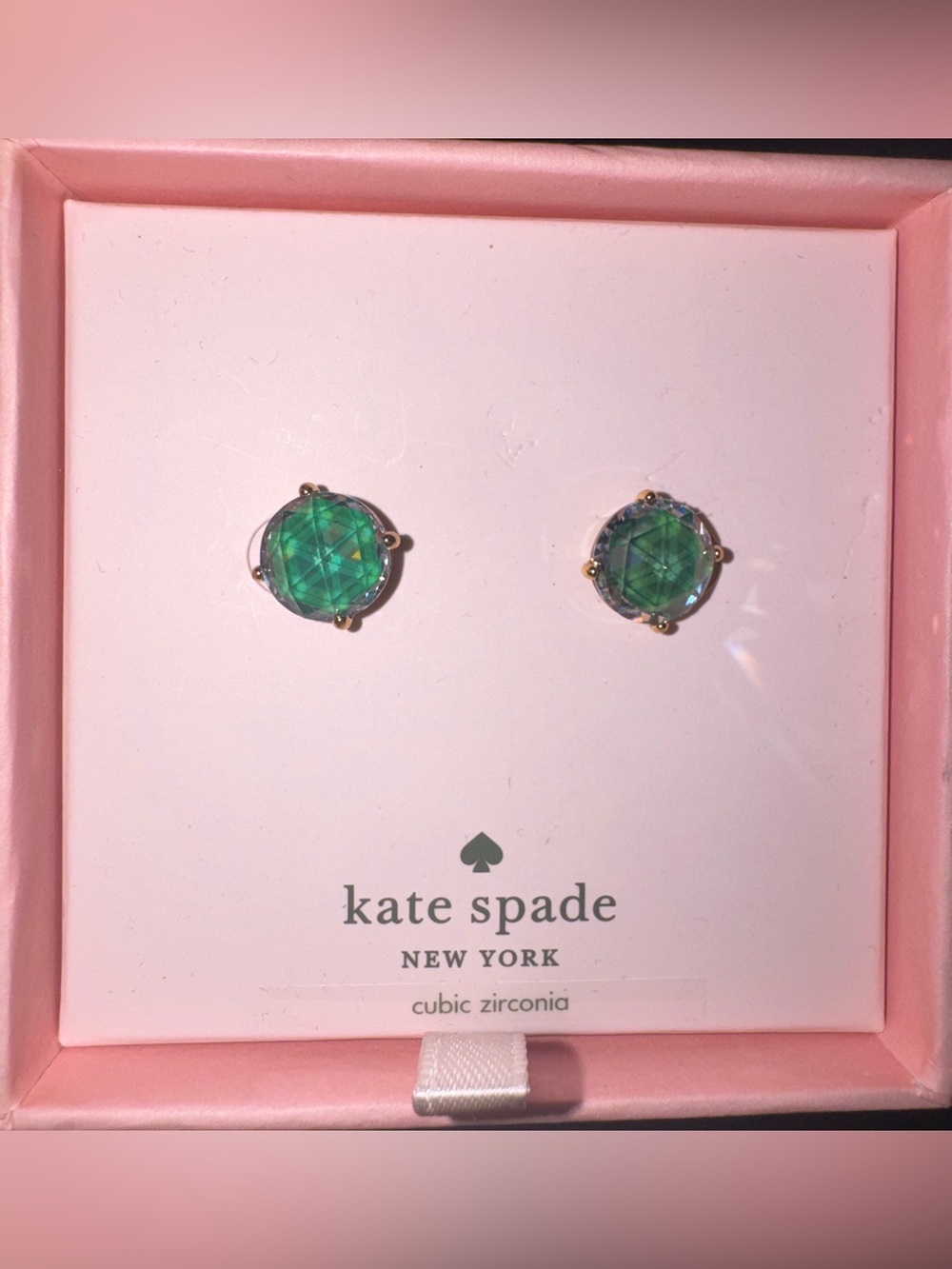 kate spade Green Round Faceted Stud Earrings
